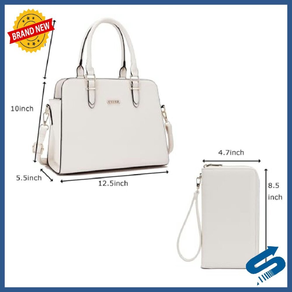 Top Handle Satchel Purse & Wallet Set Work Tote Bag 2pc - Picture 7 of 8